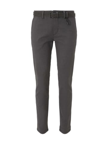 TOM TAILOR Denim Hose in grey brown check yarn dye