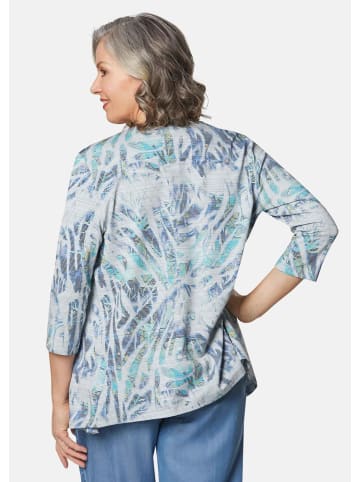 GOLDNER Druckshirt-Set Set aus Shirtjacke und Top in bleu / natur / gemustert