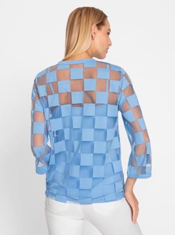 Heine Bluse in himmelblau-kariert