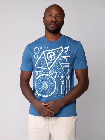 wat? Apparel T-Shirt Fahrradteile in Bright Blue