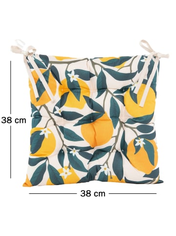 JACK Outdoor Motiv Stuhlkissen 38x38cm Wasserfest in Zitronentraum