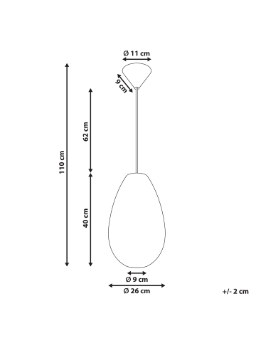Beliani Pendelleuchten GERA in Weiß - (W) 26 x (H) 110 x (L) 26 cm