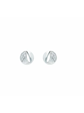 Adeliás Damen 333 Weißgold Ohrringe / Ohrstecker mit Zirkonia in silber