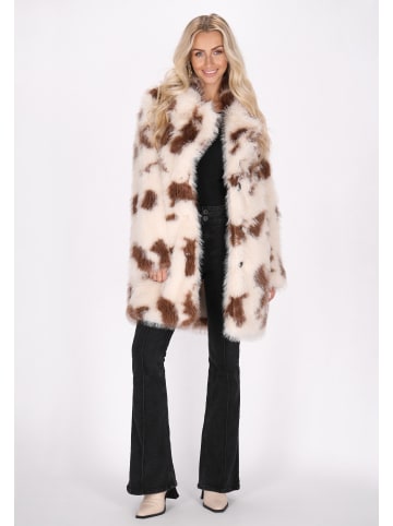 IZIA Damen Coat in Wollweiss Braun