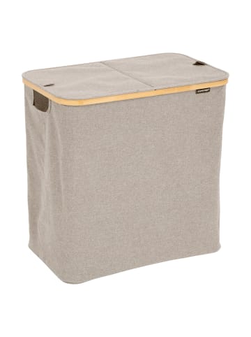 5five Simply Smart Wäschekorb mit zwei Fächern TIDY, 80 l in Beige, (B) 33 x (H) 54 x (L) 53 cm