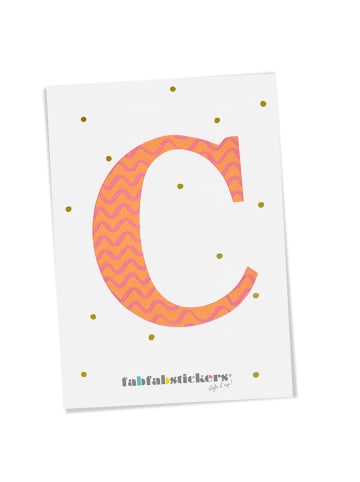 Fabfabstickers Buchstabe "C" aus Stoff in Pink-Mix zum Aufbügeln