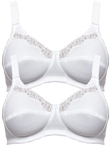 SUSA 2er Pack BH ohne Bügel Cotton in Weiss Weiss