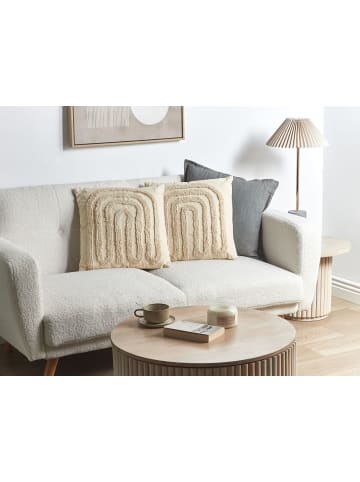 Beliani 2er-Set Dekokissen TATSOI in Beige