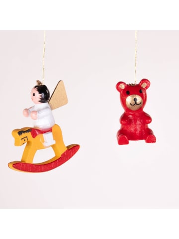 Home&Styling Collection Weihnachtsbaumspielzeuge aus Holz, 24er-Set in Mehrfarben, 2 x 19 x 18 cm