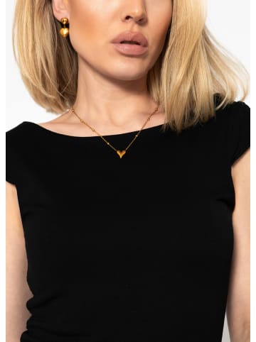 SASSYCLASSY T-Shirt mit tiefem Rückenausschnitt in Schwarz
