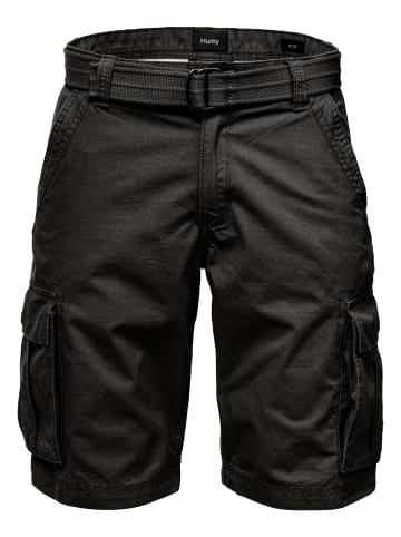 Humy Bermuda Chino Shorts mit Gürtel und Cargo Design A&S in Schwarz