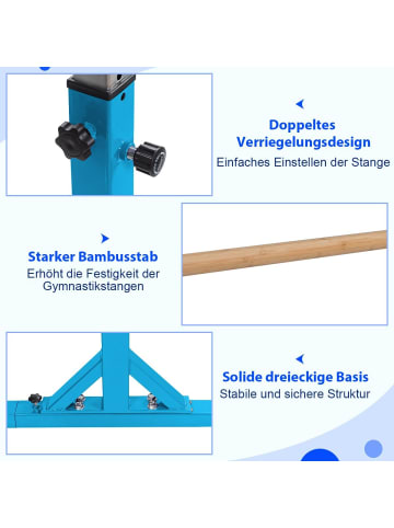 COSTWAY Gymnastik Turnreck bis 100kg belastbar in Blau