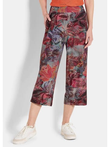 GOLDNER Kurzgröße:  Culotte Moderne Printhose mit floralem Muster in bunt / gemustert