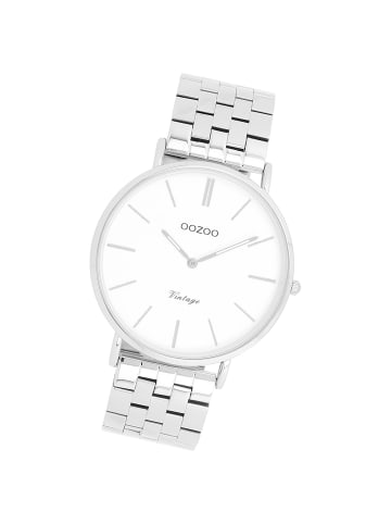 Oozoo Analog-Armbanduhr Oozoo Vintage Series silber groß (ca. 40mm)