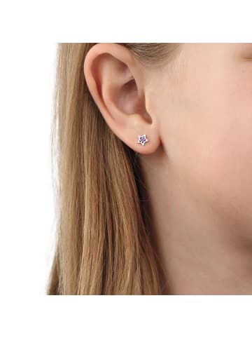 Tom Tailor Ohrstecker Silber 925, rhodiniert in lila