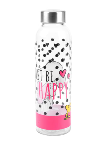 Snoopy The Peanuts Snoopy Trinkflasche Glas Flasche Wasserflasche 500 ml in Mehrfarbig