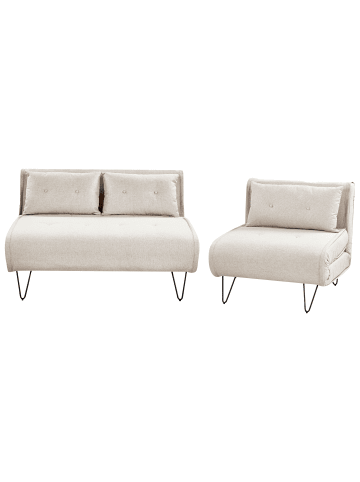 Beliani 2-tlg Sitzgruppe VESTFOLD in Beige/Schwarz