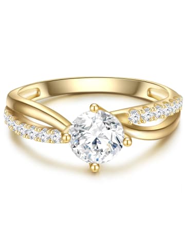 Trilani Ring aus Sterling Silber mit Zirkonia in gelbgold