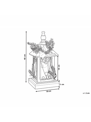 Beliani Dekobeleuchtung SAIMA in Braun/Grün/Gelb - (W) 18 x (H) 40 x (L) 18 cm