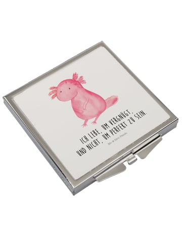 Mr. & Mrs. Panda Schminkspiegel Axolotl Niedlich mit Spruch in Weiß