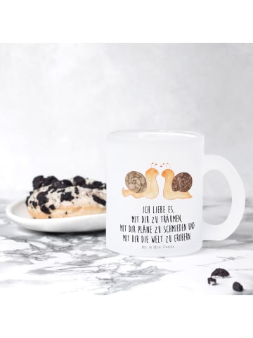 Mr. & Mrs. Panda Teetasse Schnecken Liebe mit Spruch in Transparent