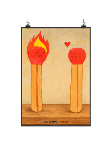 Mr. & Mrs. Panda Bild Streichhölzer Design ohne Spruch in Weiß