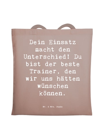 Mr. & Mrs. Panda Jutebeutel Spruch Trainer Unterschied mit Spruch in Braun Pastell