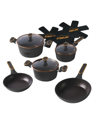 Stoneline Kochgeschirr-Set 11-teilig 18/20/24 | mit Deckeln in Roségold