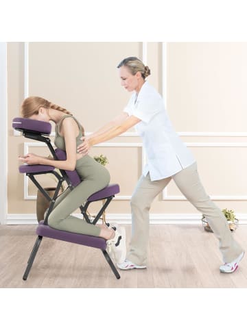 COSTWAY Massagestuhl klappbar in Lila