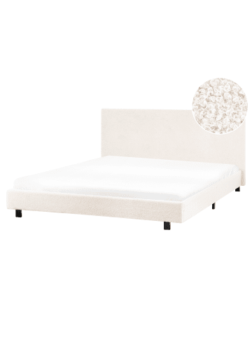 Beliani Doppelbett ALBI in Weiß/Schwarz - (W) 175 x (H) 94 x (L) 211 cm