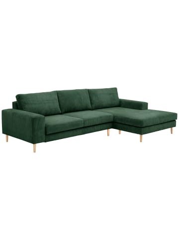 58 aufm Kessel SOFA mit Longchair rechts Kaylynn Cordstoff dunkelgrün