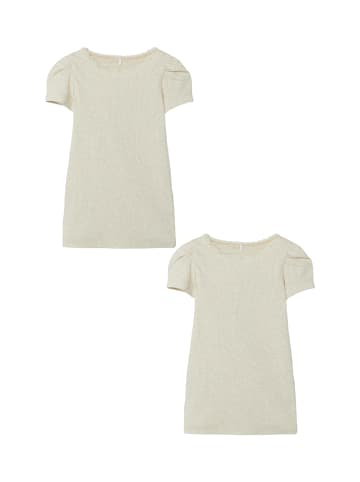 name it Shirt 2er-Set Spitzen-Detail Puffärmel Rundhal in Beige-2