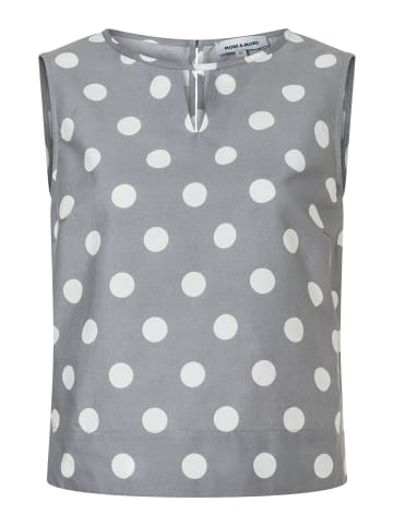 More & More kurzes Blusentop, gepunktet in various dots print new silver grey offwhite