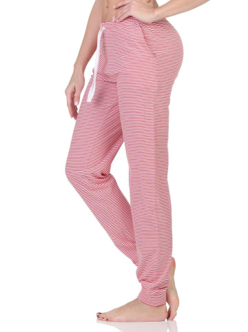 NORMANN Damen Pyjama Hose lang Mix & Match in pink