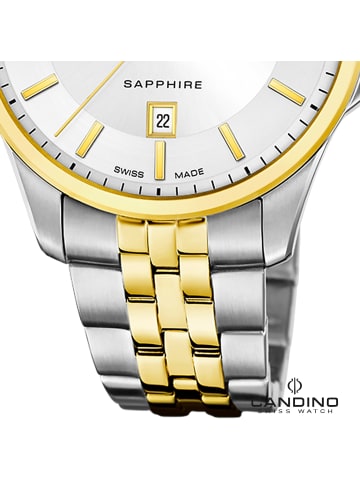 Candino Analog-Armbanduhr Candino Classic silber, gold groß (ca. 42mm)