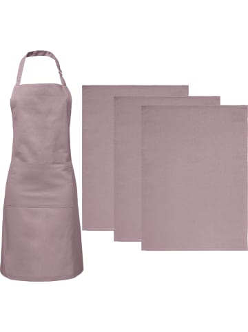 REDBEST Baumwolle Küchen-Set 4-teilig Tulsa in mauve