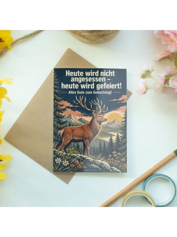Mr. & Mrs. Panda Geburtstagskarte Hirsch modern Design mit Spruch in Weiß