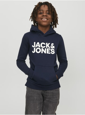 Jack & Jones Logo Hoodie Kapuzen Pullover Sweater JJECORP in Navy