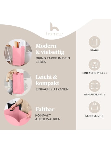 HENNEZ Wäschekorb Katy Filz 75l rosa  Pink
