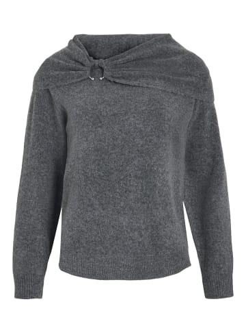 Vila Strickpullover in Dark Grey Melange