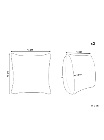 Beliani 2er-Set Dekokissen SOAPWORT in Bunt