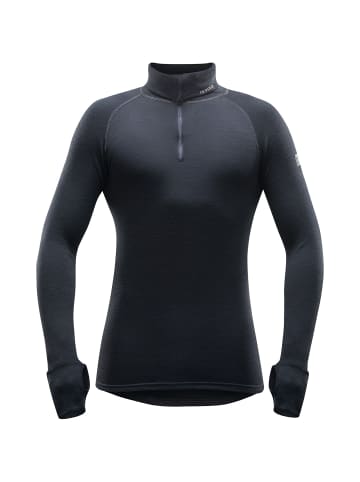 DEVOLD M EXPEDITMERINO 235 ZIP NECK in Schwarz
