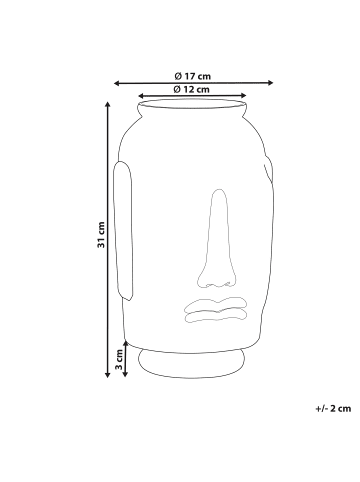 Beliani Dekovase SAMBAR in Blau - (W) 17 x (H) 31 x (L) 17 cm