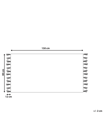 Beliani Kurzflor SIIRT in Rot/Beige/Schwarz - (W) 80 x (H) 1.5 x (L) 150 cm