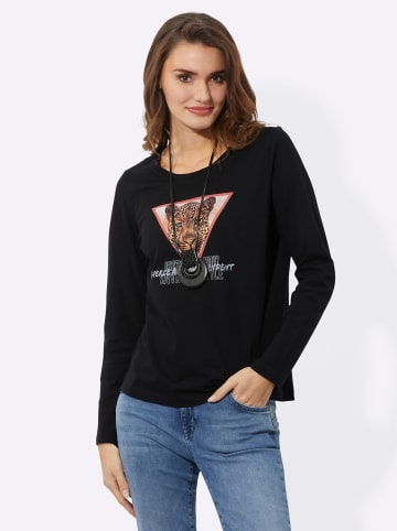 WITT WEIDEN Langarm-Shirt in schwarz-papaya