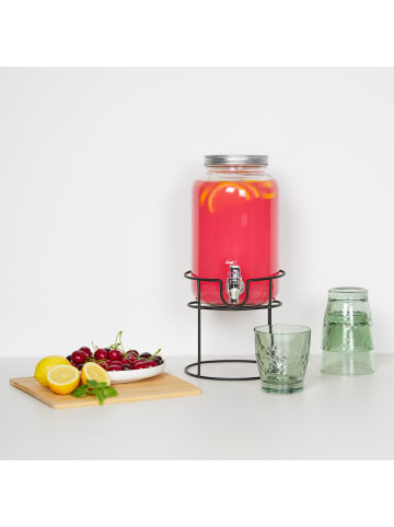 relaxdays Getränkespender in Transparent - 6 Liter