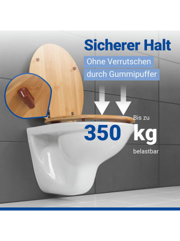 Wenko WC-Sitz Bambus Dunkel, WC-Sitz Mod. Bambus Dunkel in natur