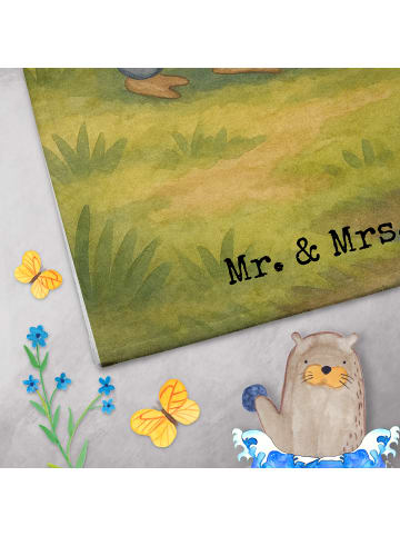 Mr. & Mrs. Panda Handtuch Pinguine Kuscheln Design ohne Spruch in Weiß