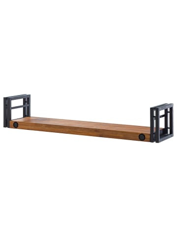 home24 home24 Wandboard mit Seitenleisten aus Akazie massiv und Metall im Industrial-Stil in Akazie