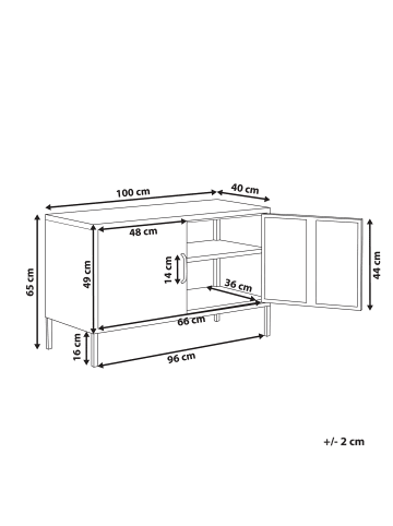Beliani Büroschrank URIA in Gelb - (W) 100 x (H) 65 x (L) 40 cm